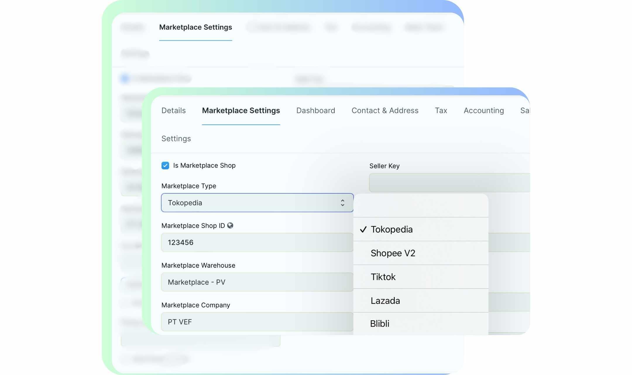 Terhubung dengan Shopee, Tiktok, Tokopedia, Lazada dan Blibli.